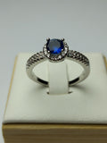 Blue H&A Jewellery Silver Rhodium Plated Ring