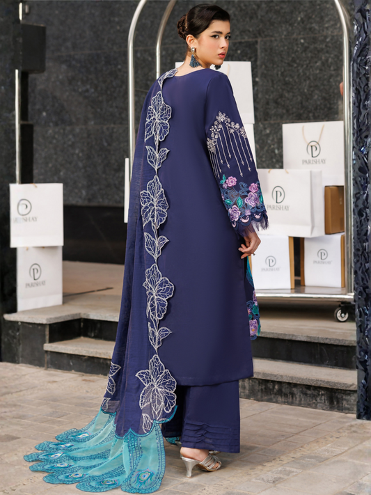 Parishay Monaco Luxury Lawn'26 Embroidered Unstitched 3-Piece Suit-MN-10