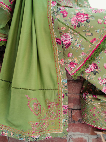 Binilyas Khaddar Embroidered Unstitched 3-Piece Suit-56-B