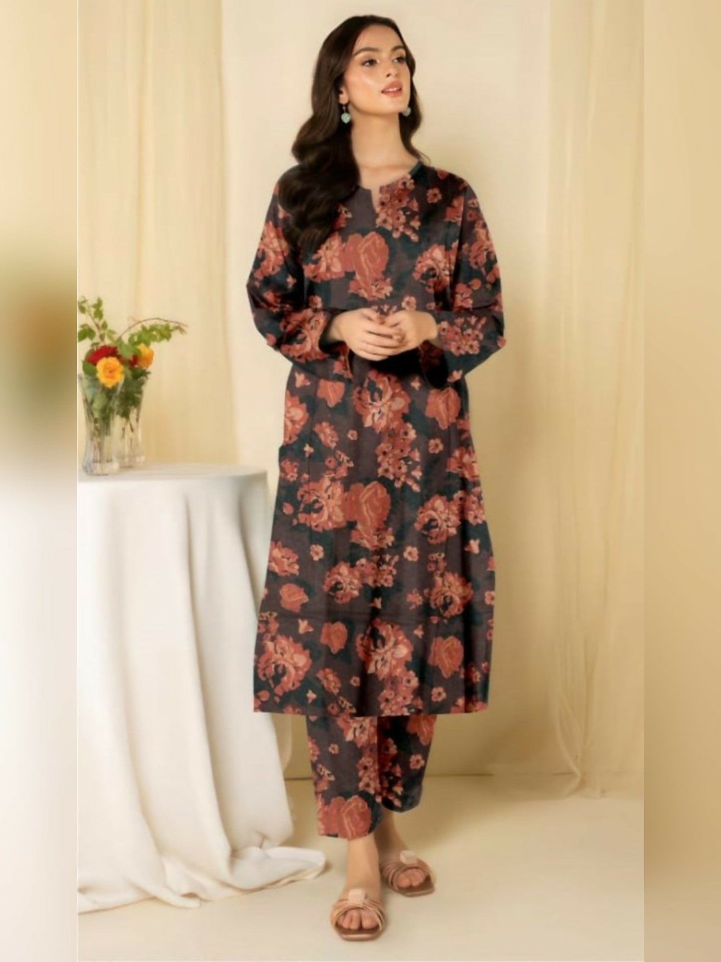 Bin Shaukat Khaddar Karandi Printed Unstitched 2-Piece Suit