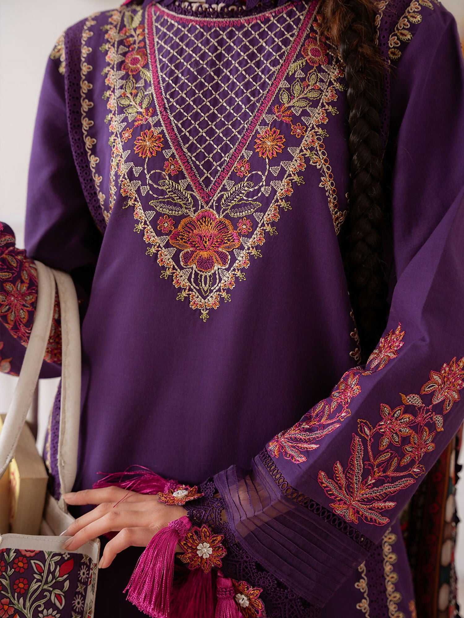 Joolie By Saira Rizwan Lawn Embroidered Unstitched 3-Piece Suit-Elif-B-SRL25-05