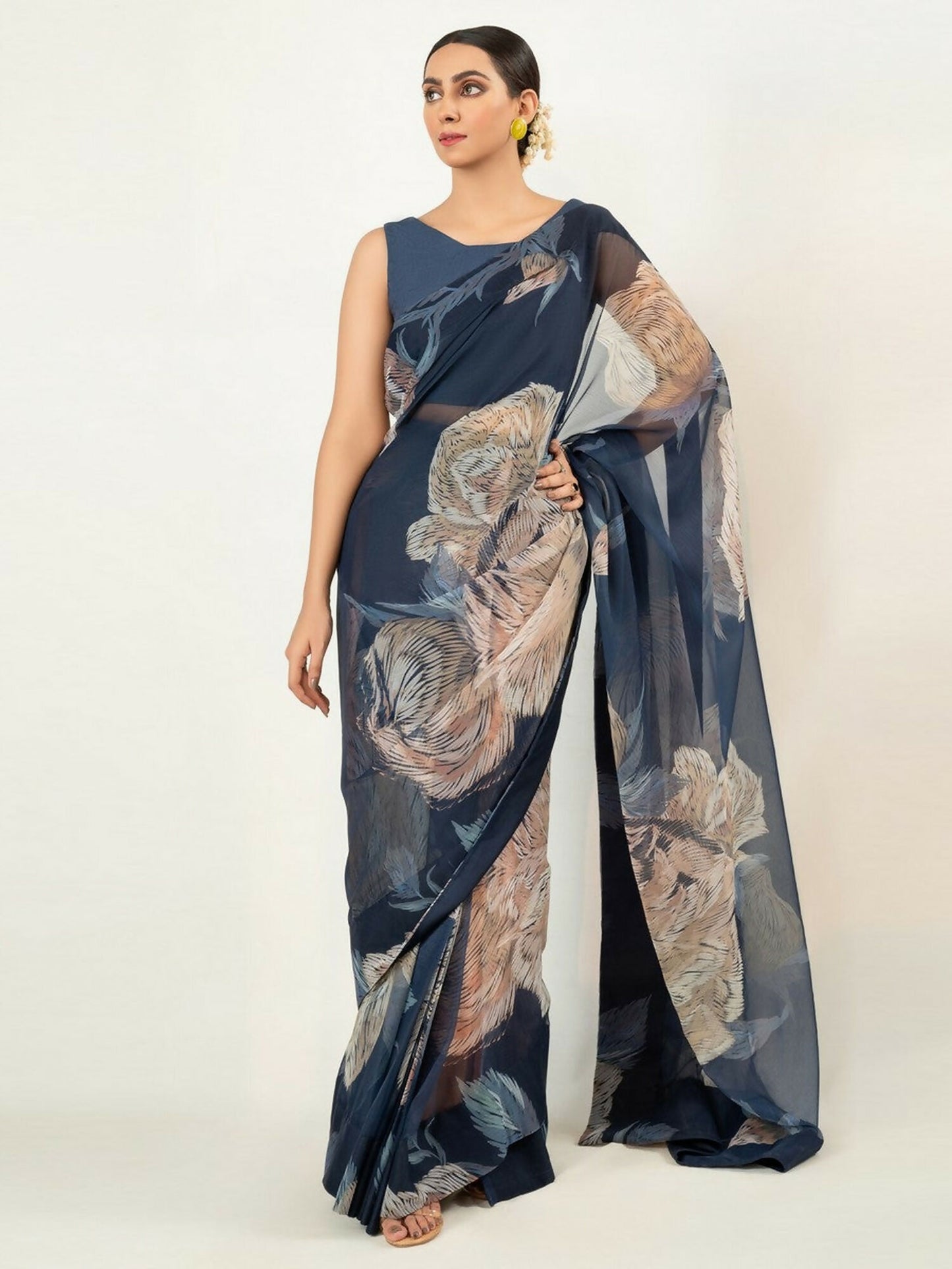 Imran Aftab Chiffon Printed Stitched Saree-IASC 13