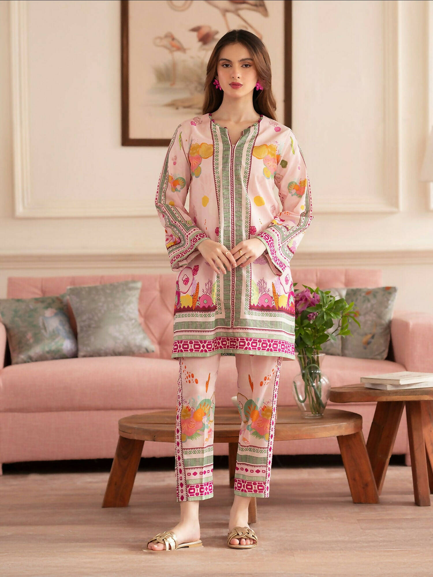 Mahnur Noir Lawn'26 Printed Co-Ord Set-N-07