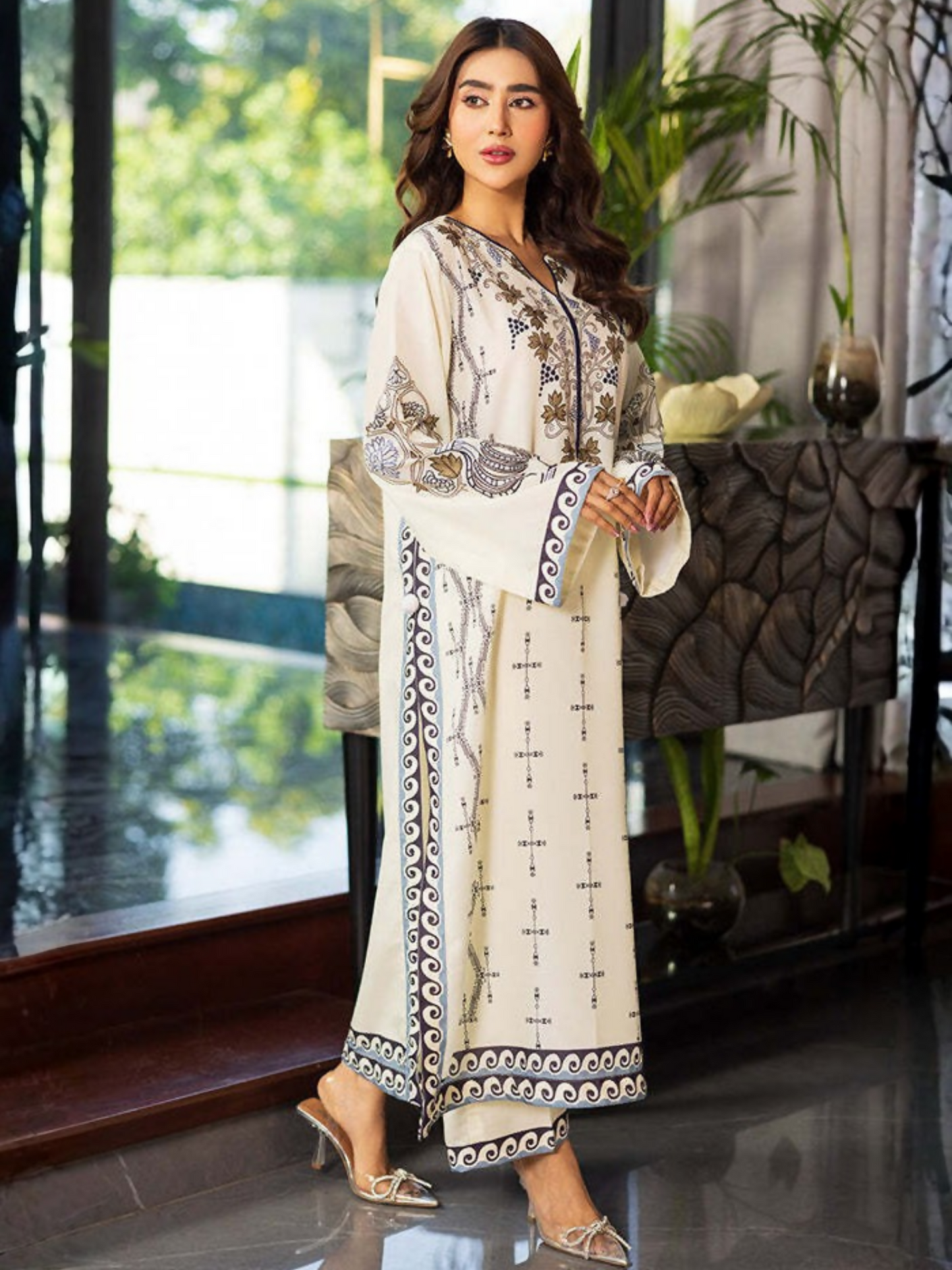 MH Cloth House Poly Lawn Printed Stitched 2-Piece Suit-Zaibunisa