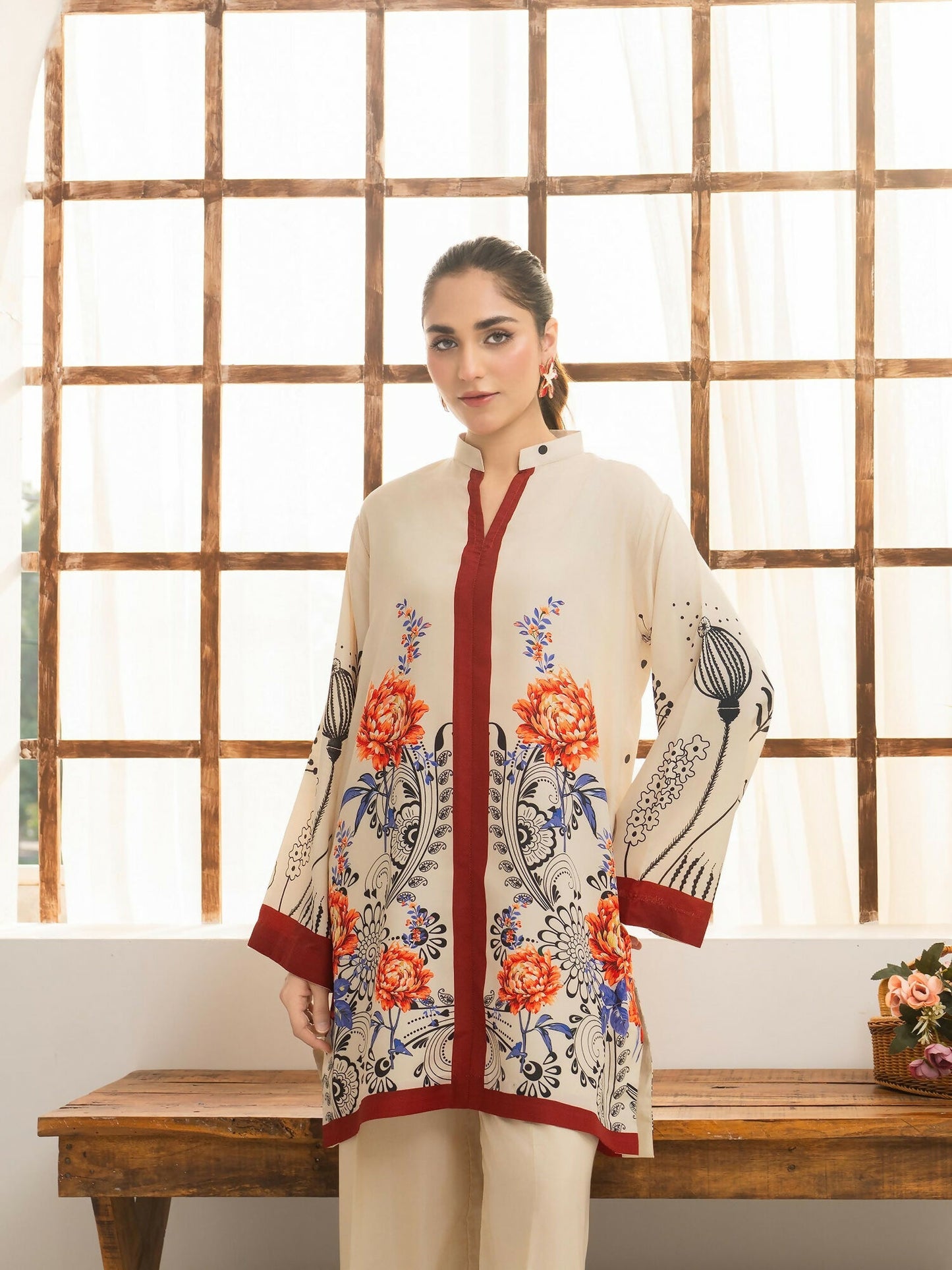 Panache Apparel Florise Lawn Printed Co-Ord Set-Rosyne