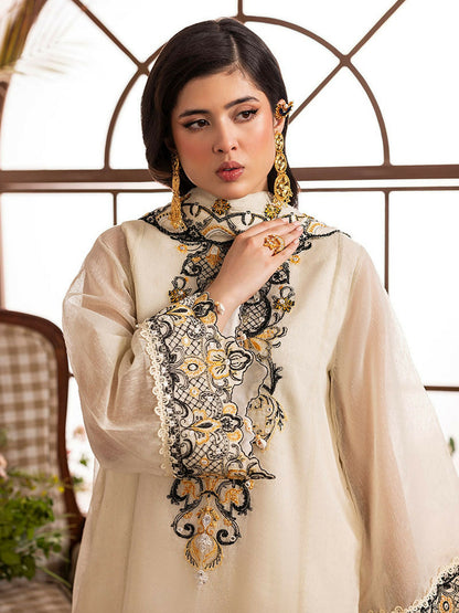 Shurooq L’amore Khaddi Net Embroidered Stitched 3-Piece Suit-Beatrice