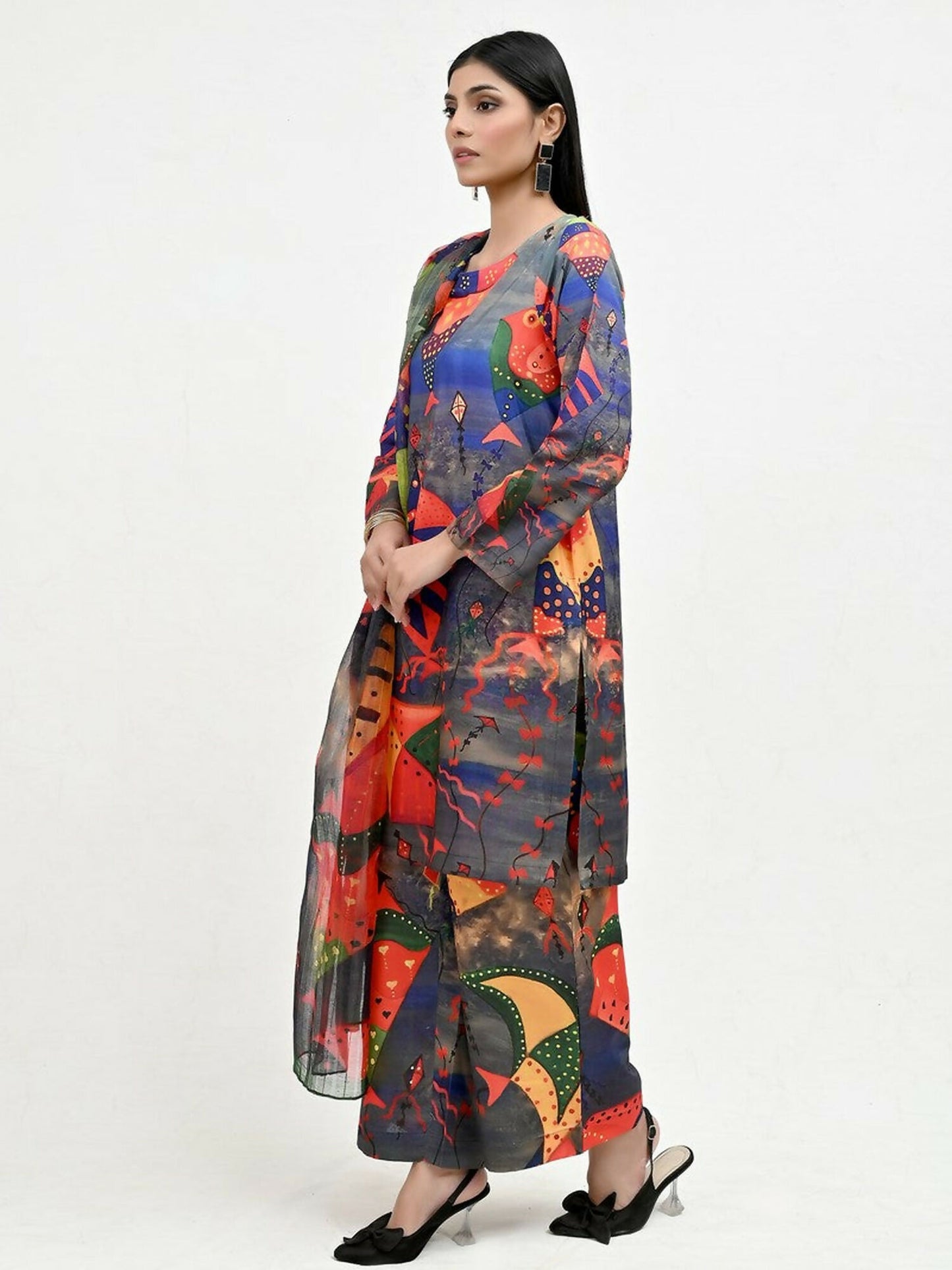 Imran Aftab Basant Mela Raw Silk Printed Unstitched 3-Piece Suit-IARP 05