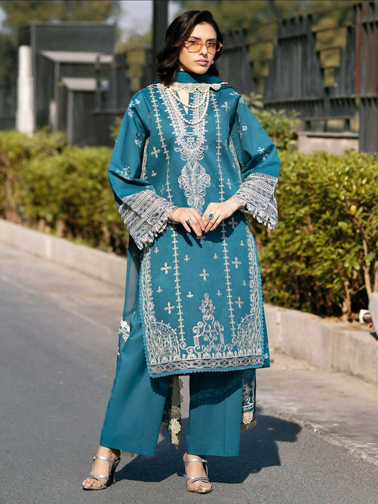Mahnur Broadway Luxury Lawn'26 Embroidered Stitched 3-Piece Suit-BW-010
