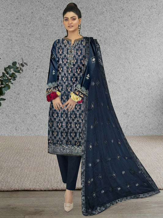 Funky's Embroidered Unstitched 3-Piece Suit-15002