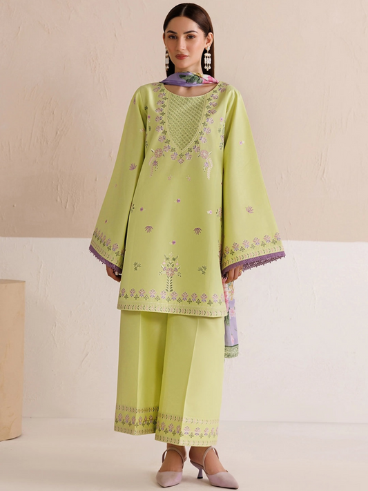 Panache Apparel Mistfall Vol II Cotton Embroidered Stitched Suit-Selene