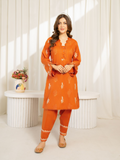 Panache Apparel Sunlit Essentials Cotton Lawn Embroidered Stitched Suit-Rust