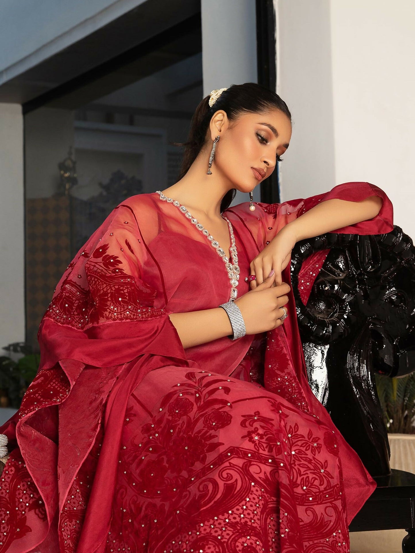 Shiza Hassan Sublime Luxury Pret Organza Embellished Stitched Kaftan-Laira