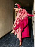 Hussain Rehar The Scent Luxury Pret SS'25 Raw Silk Embroidered 3-Piece Suit-Fusche
