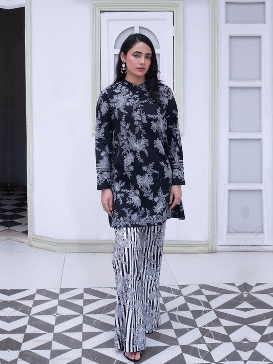 Black Rabazka Lawn Printed Co-Ord Set-10