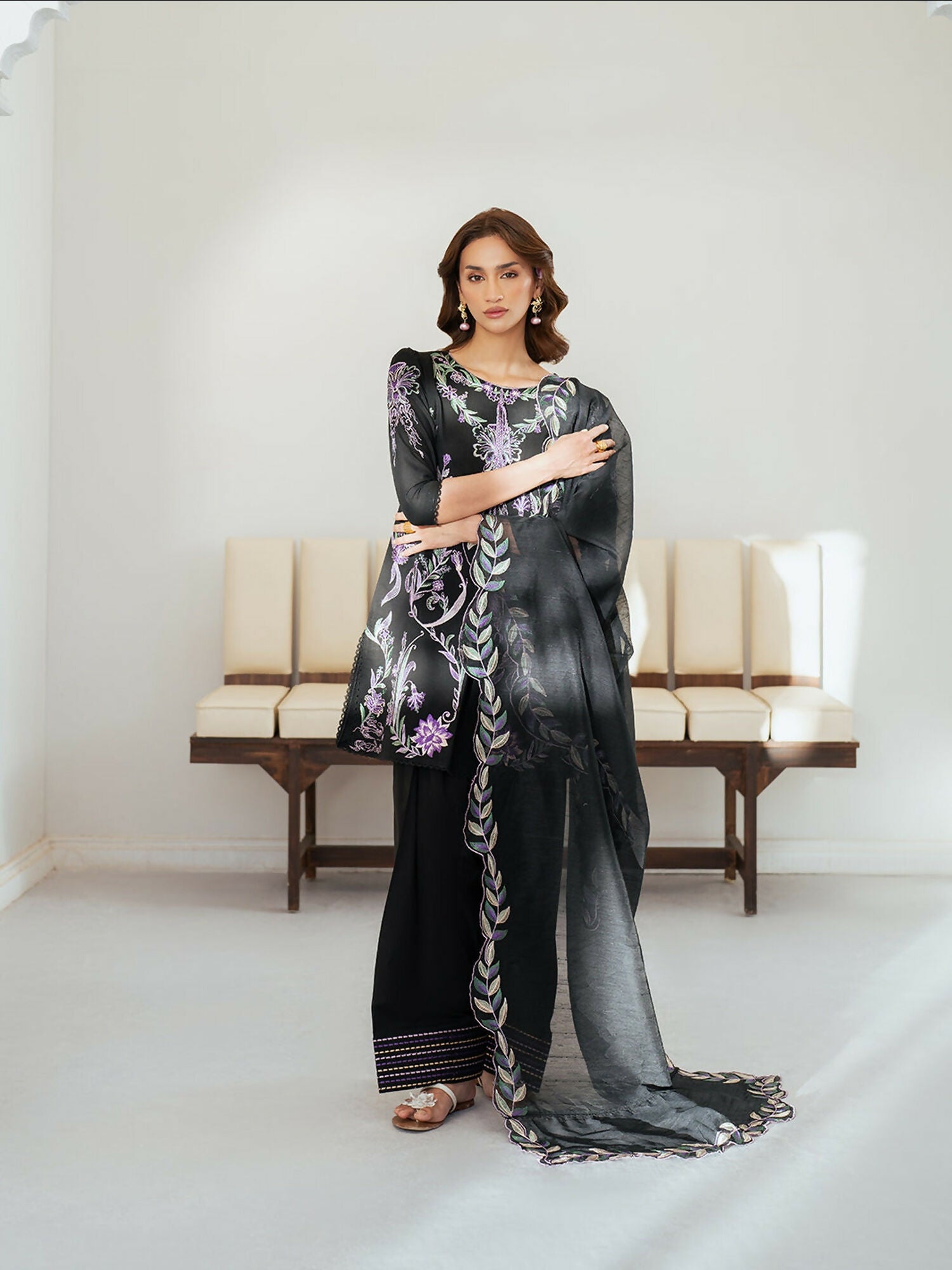 Mahnur Sera Pret'26 Lawn Embroidered Unstitched 3-Piece Suit-SP-07