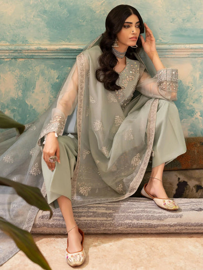 Shurooq Kanpur 1912 Organza Embellished Stitched 3-Piece Suit-Chandni Chowk