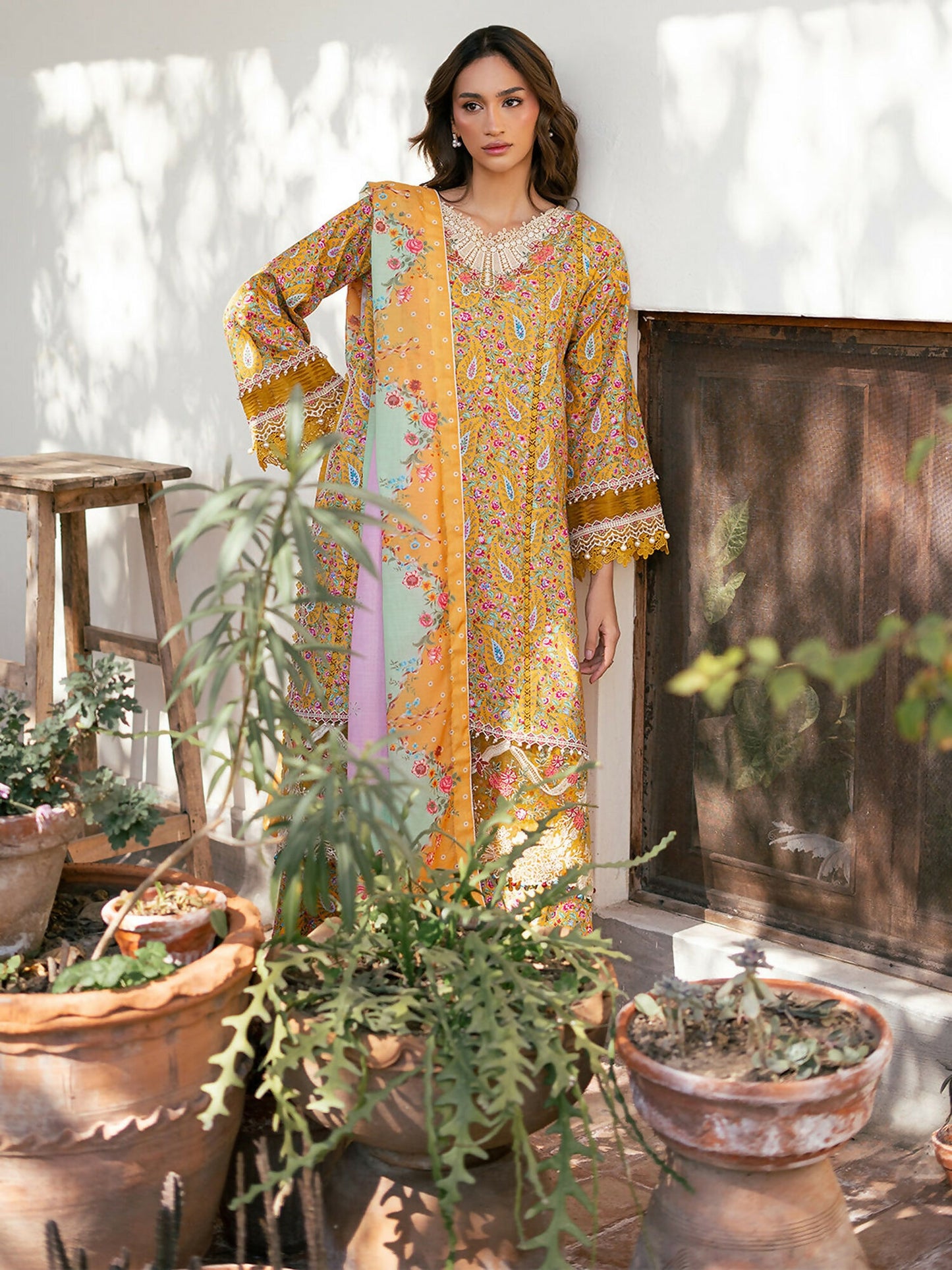 Binilyas Hazel Printed Embroidered Lawn Unstitched 3-Piece Suit-2072 - B