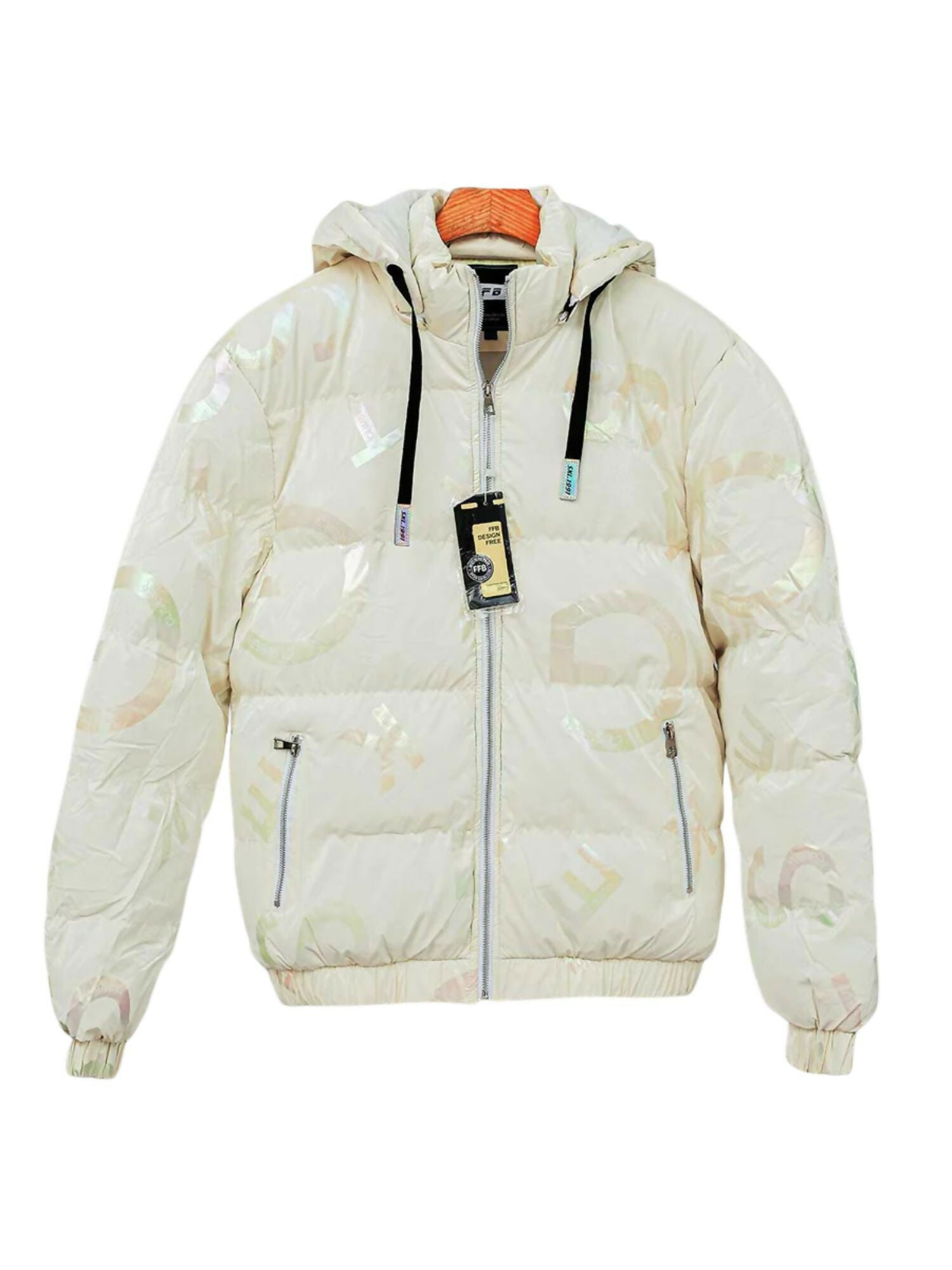 White,Green,Blue and Black Funky Multi Gloss Heavy Fashion Hooded Jackets-14098