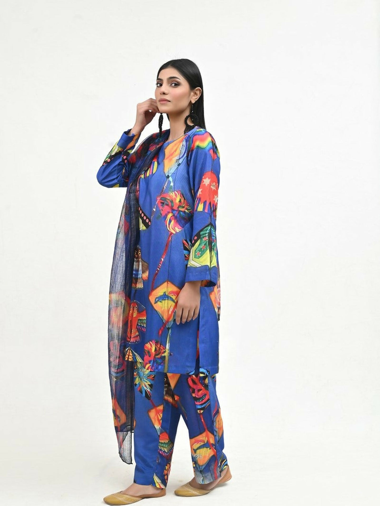 Imran Aftab Basant Mela Raw Silk Printed Stitched 3-Piece Suit-IARP 03