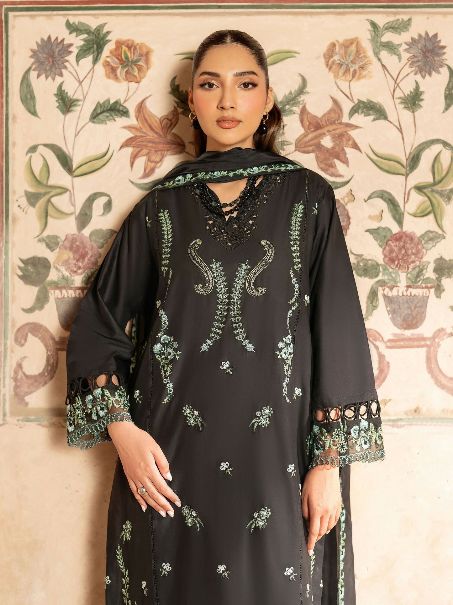 Panache Apparel Rang-e-Bahar Lawn Embroidered Stitched Suit-Tehzeeb