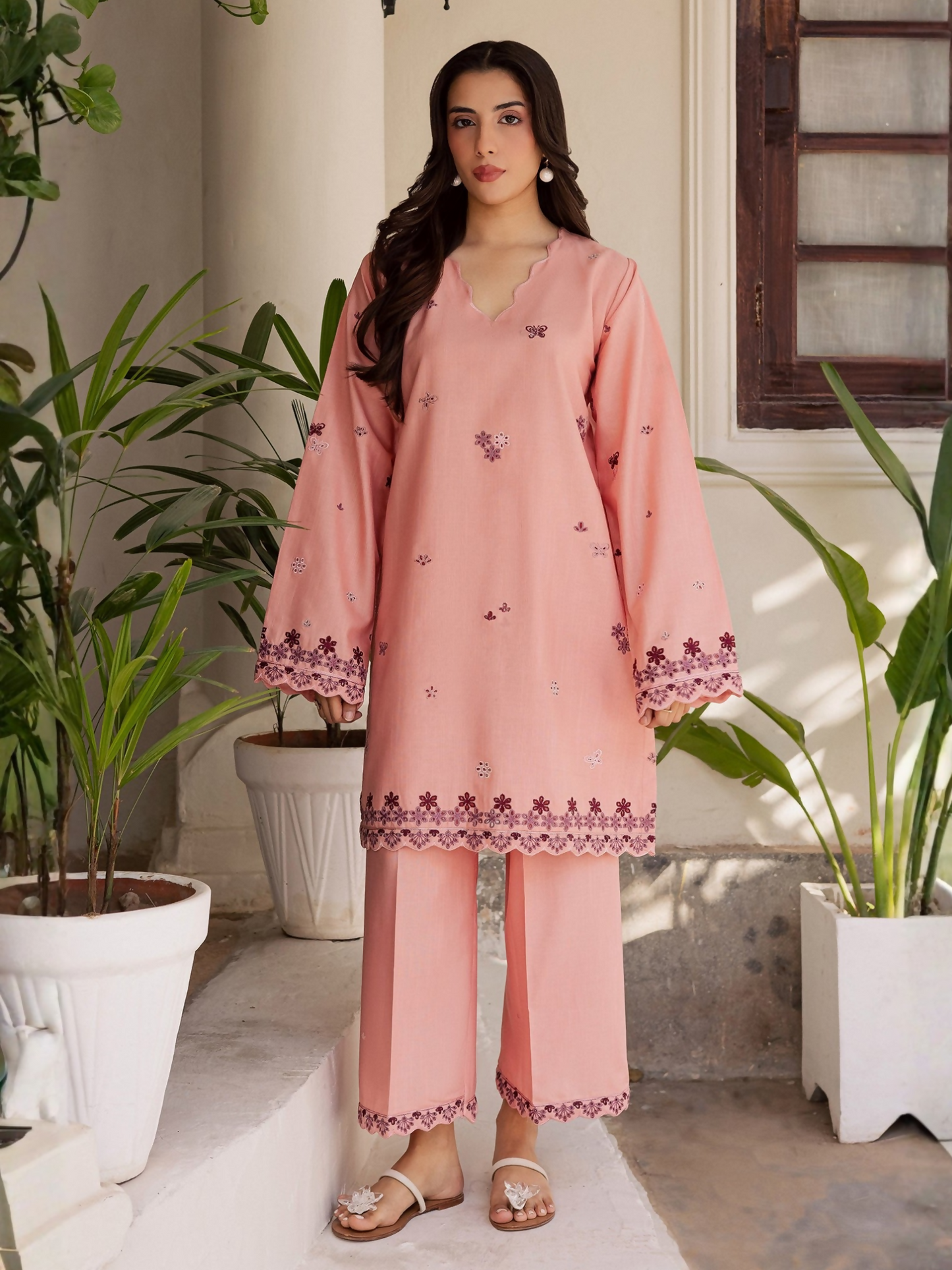 Mannat Clothing Laila Winter Pret '25 Karandi Embroidered Stitched Suit-Zenel
