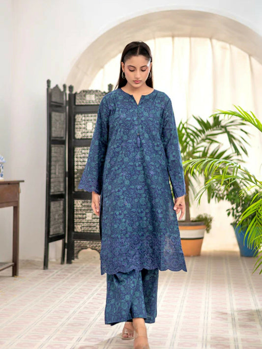 MAK Fashion Lawn Embroidered Co-Ord Set-Claret