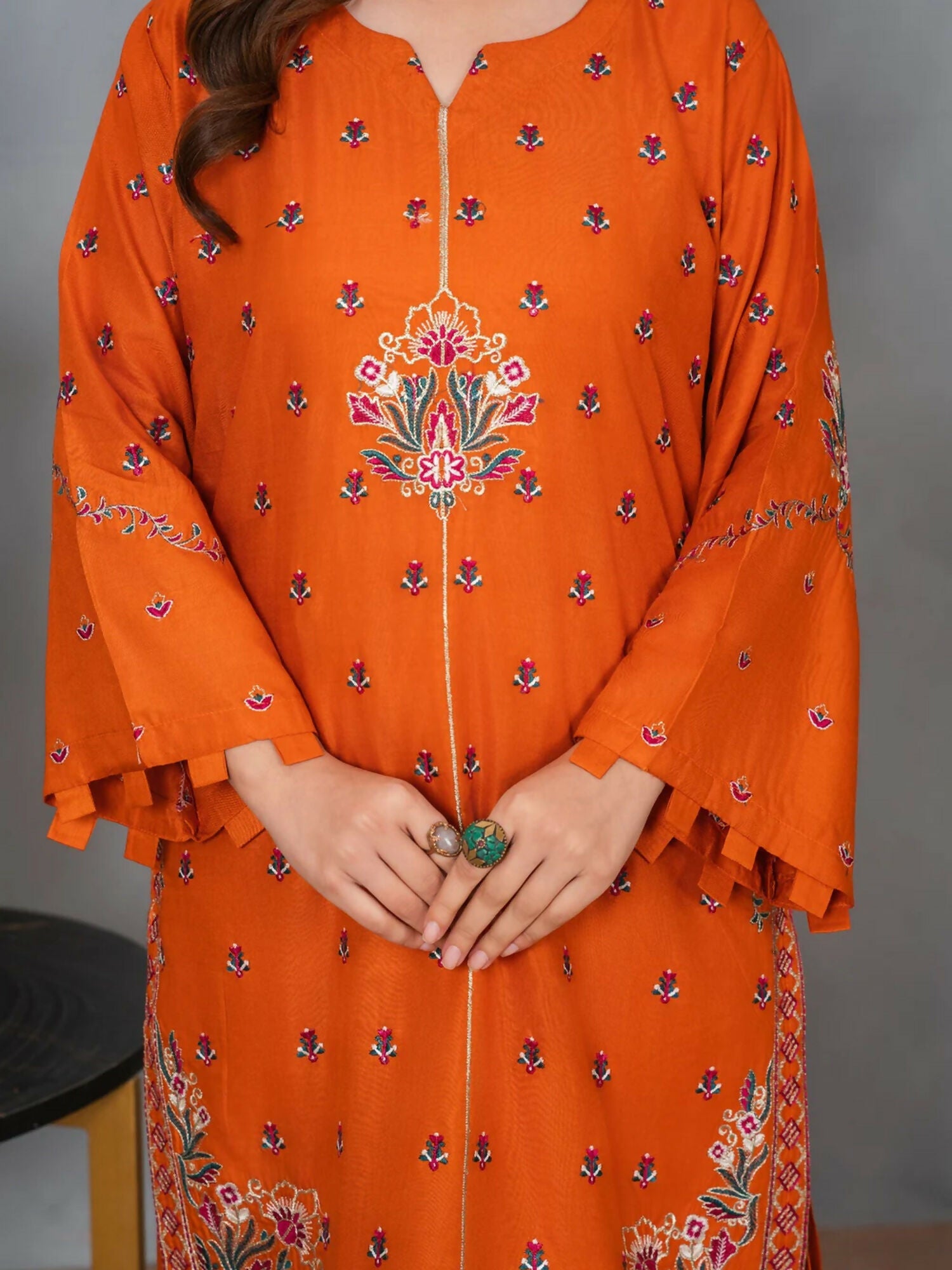 Stylish Collection Musk Linen Embroidered Stitched 2-Piece Suit-Aleena