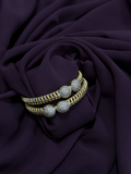 Glitter Jewellery Two-Toned Kara with Textured Sphere & Crystal Detailing