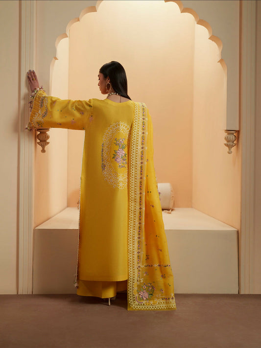 Binilyas Mashriq Luxury Lawn'26 Embroidered Unstitched 3-Piece Suit-D-111-A