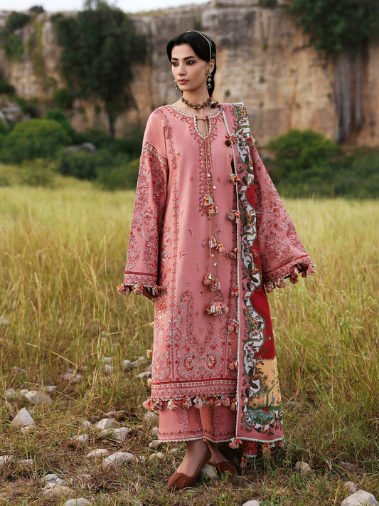 Hussain Rehar Khaddar'25 Embroidered Unstitched 3-Piece Suit-Mahpara
