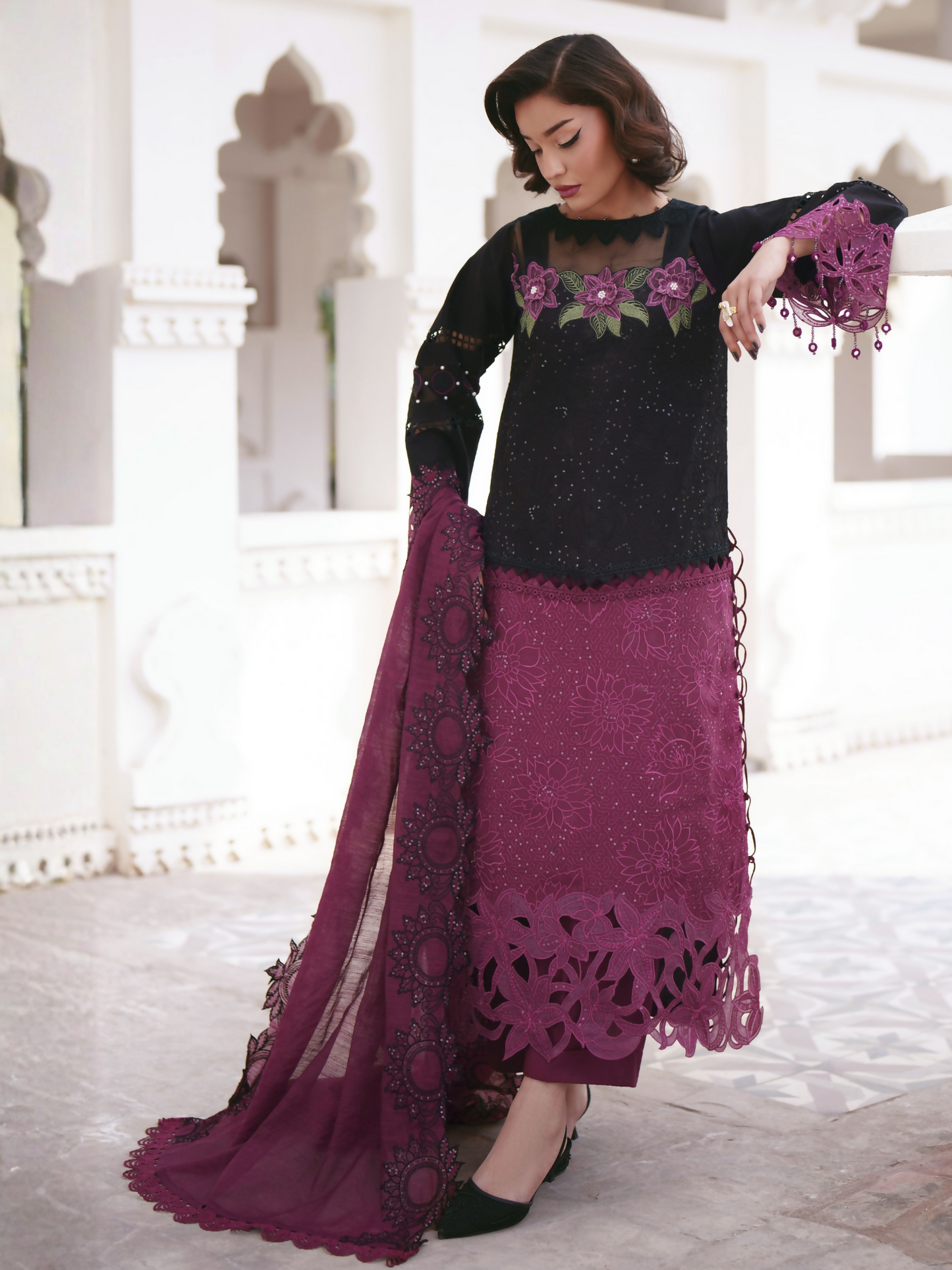 Parishay Shangrila Lawn Embroidered Unstitched 3-Piece Suit-SLA-02