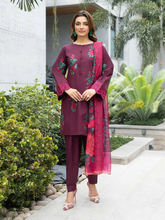 Panache Apparel Cotton Lawn Embroidered Stitched Suit-Iznik