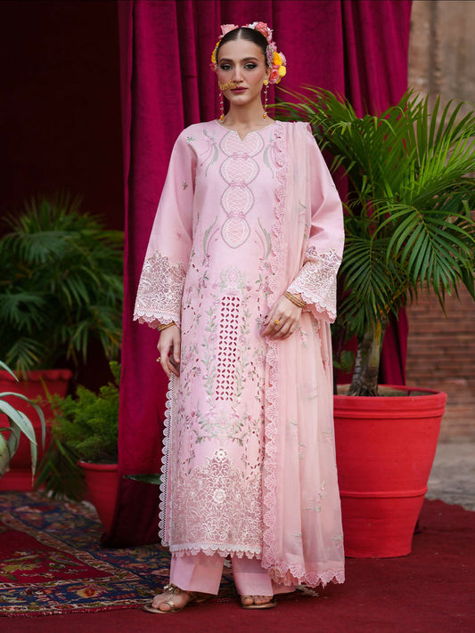 Mahnur Gul Luxury Lawn'26 Embroidered Stitched 3-Piece Suit-G-004