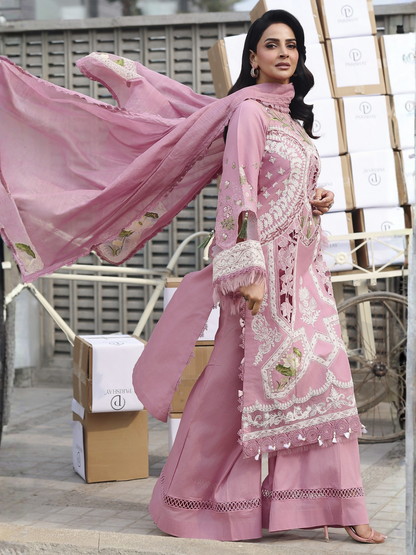 Parishay Monaco Luxury Lawn'26 Embroidered Unstitched 3-Piece Suit-MN-02