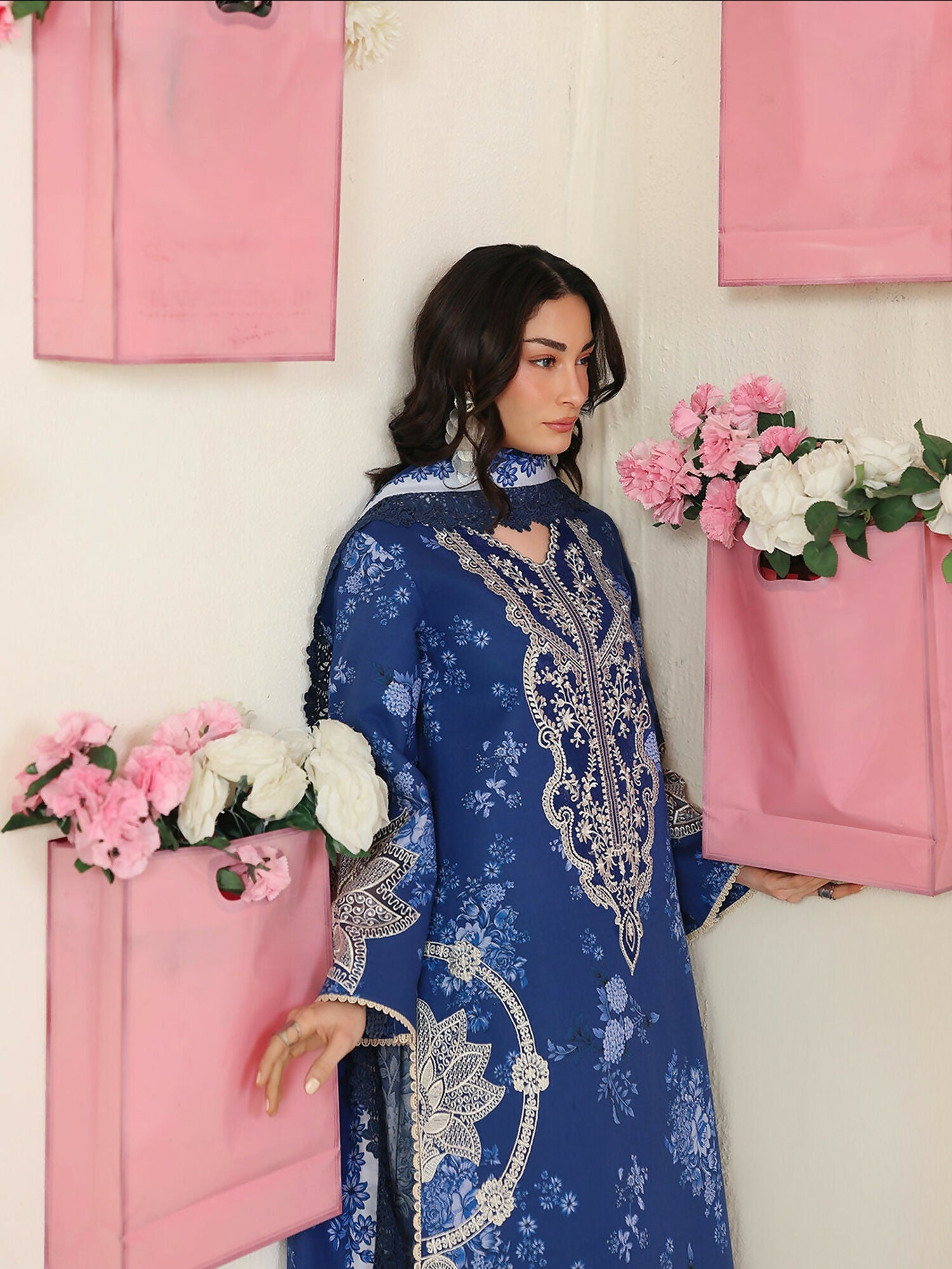 Mahnur Anaya Vol.2 Lawn Embroidered Stitched 3-Piece Suit-AN-2-03-Blue