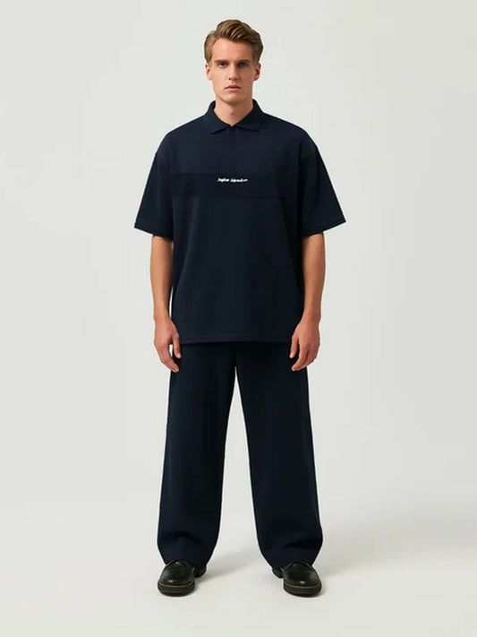 Blue Jupiter Plain Adventure Oversized Fit Coord Set-15156