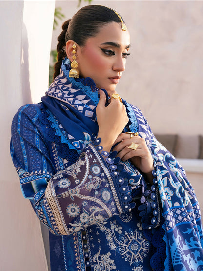 Binilyas Kotrai Embroidered Unstitched 3-Piece Suit-796 - B