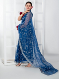 Imran Aftab Lux Winter Wedding Organza Embroidered Unstitched Saree-IASC-27