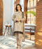 Panache Apparel Fiona SS'25 Dobby Lawn Printed Stitched Suit-Dune