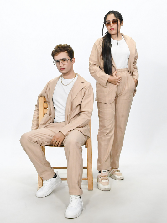 Jupiter Celebrity Self Textured Gender Neutral Skin Casual Pant Coat-14864