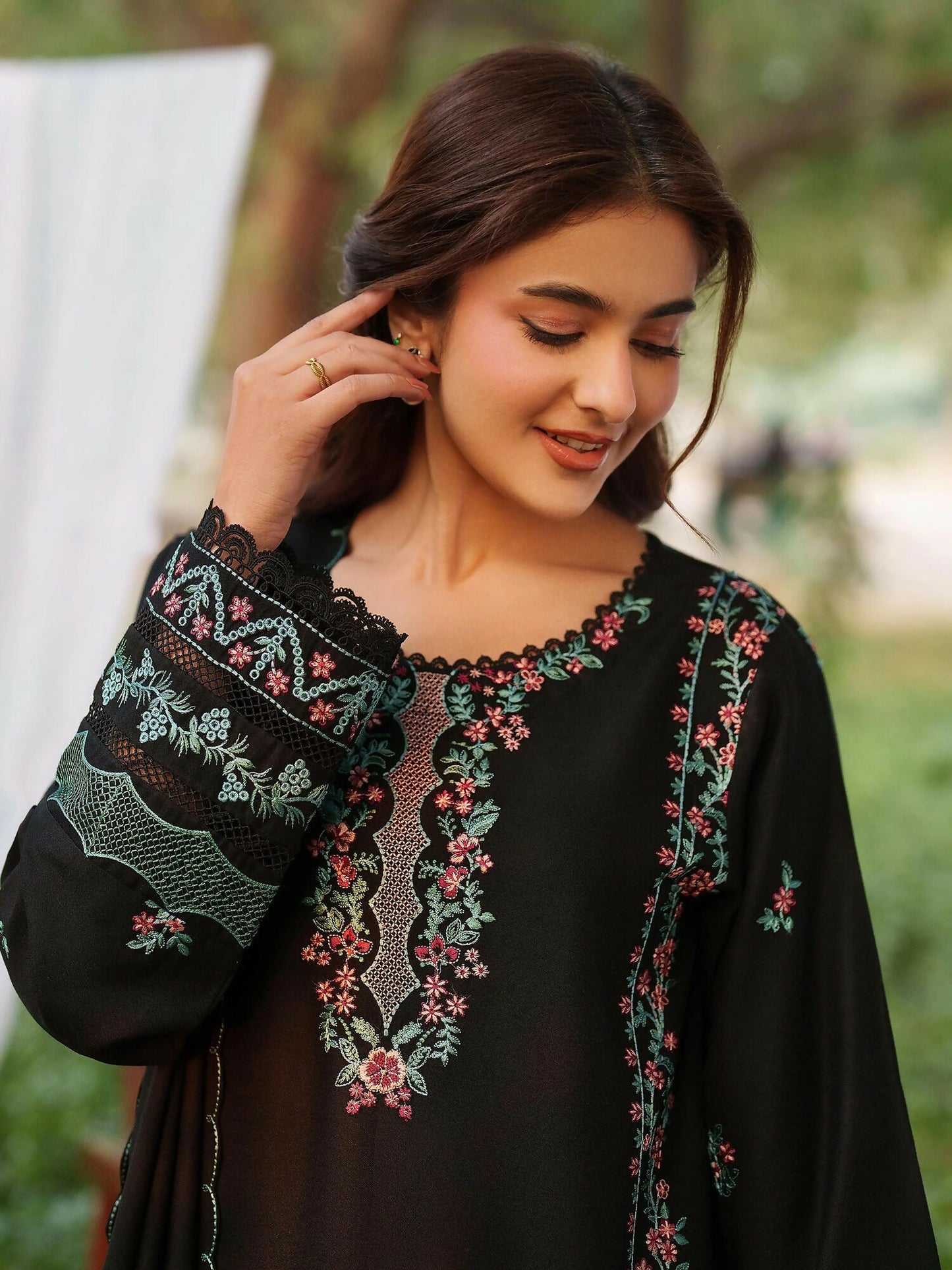 Panache Apparel Linen Embroidered Stitched Suit-Nehan