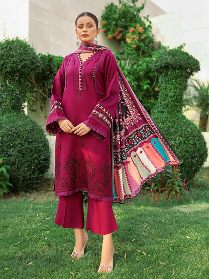 Binilyas Karandi Embroidered Unstitched 3-Piece Suit-756-A
