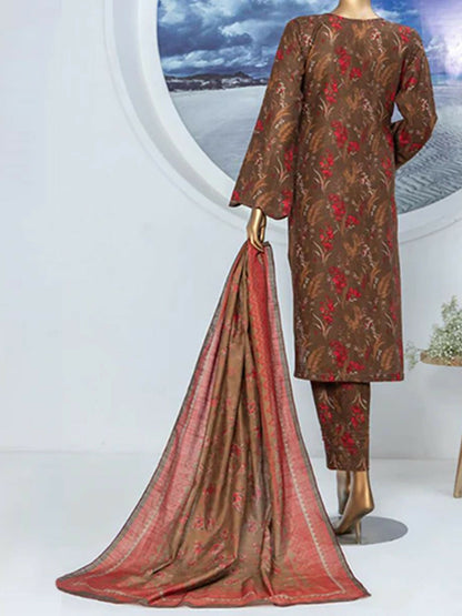 Funky's Printed Khaddar Unstitched 3-piece Suit-14928