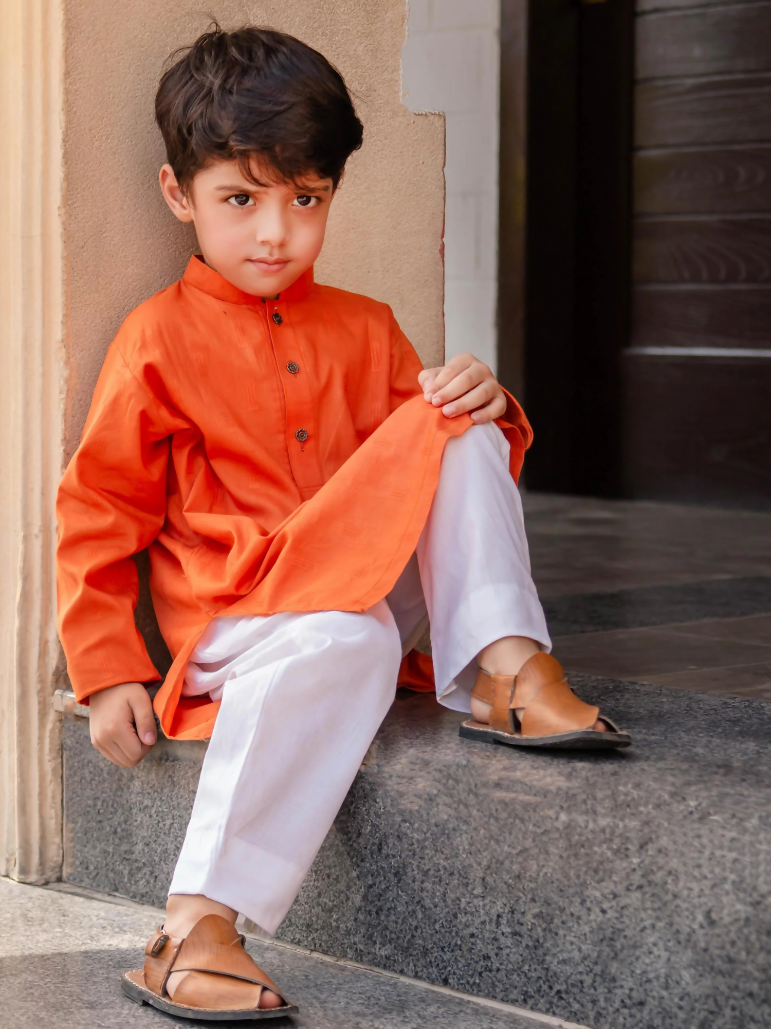 Kidoz Kloset Broshia Jacquard Kurta Pajama-Dahlia