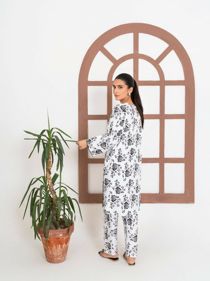 Stylish Collection Enchant Pret Linen Co-Ord Set-Rose White