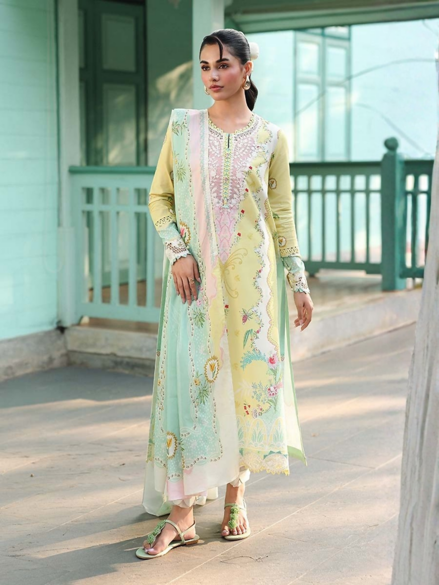 Qalamkar Qprints Lawn'26 Embroidered Unstitched 3-Piece Suit-AX-10-(A)-Jovie