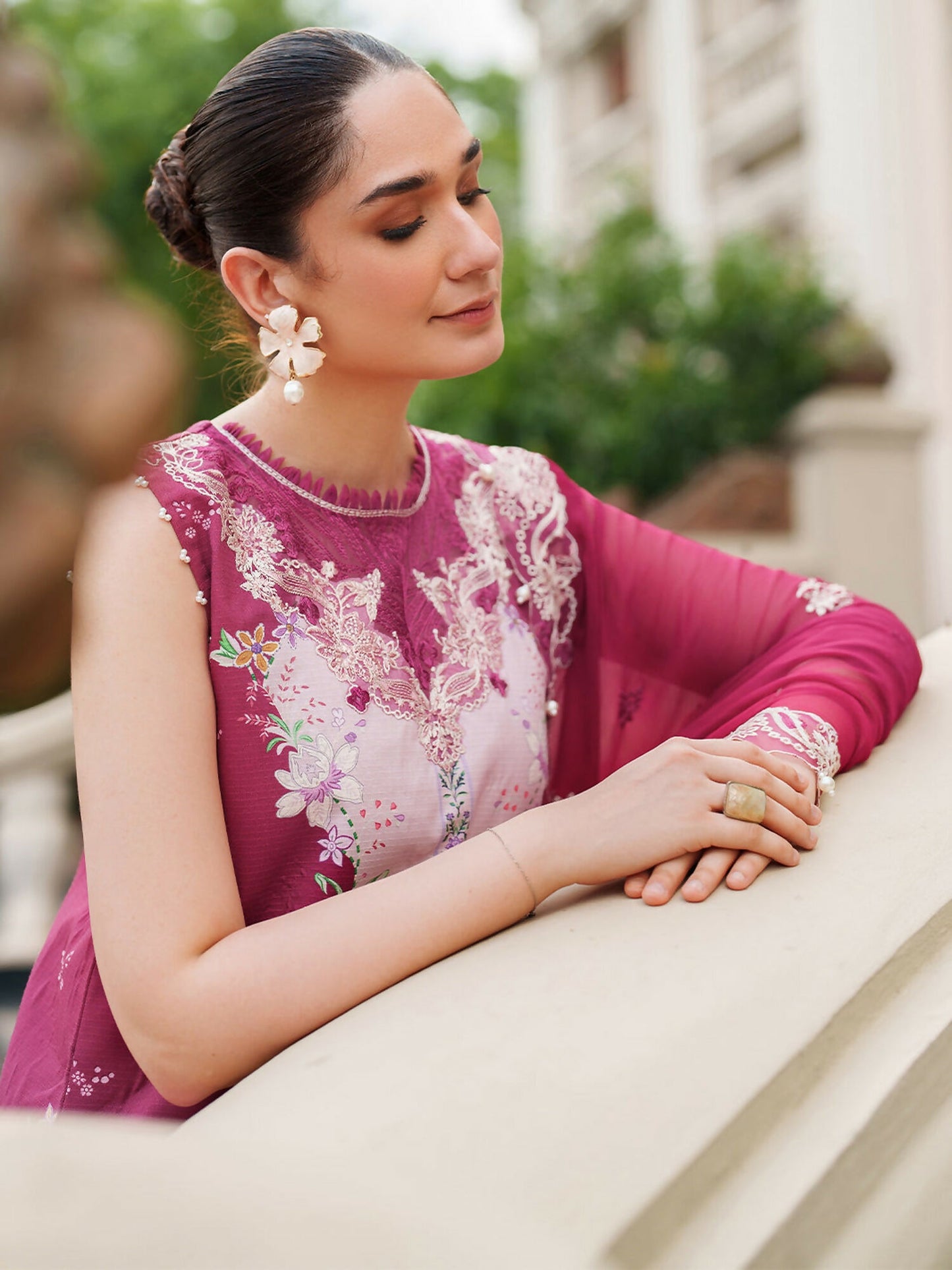 Parishay Ivy Bloom Viscose Embroidered Stitched 3-Piece Suit-IW-11