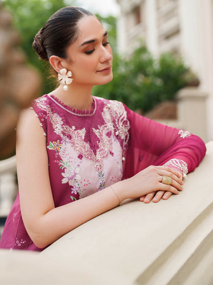 Parishay Ivy Bloom Viscose Embroidered Stitched 3-Piece Suit-IW-11