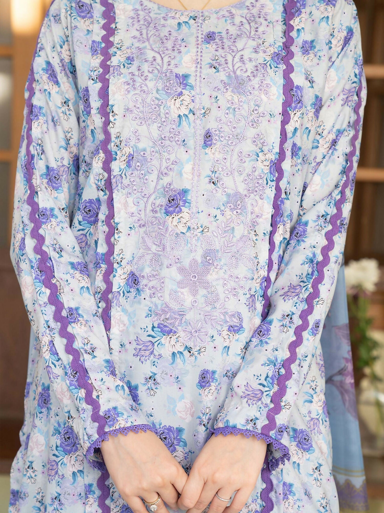 Panache Apparel Raw Silk Embroidered Stitched Suit-Lavinea