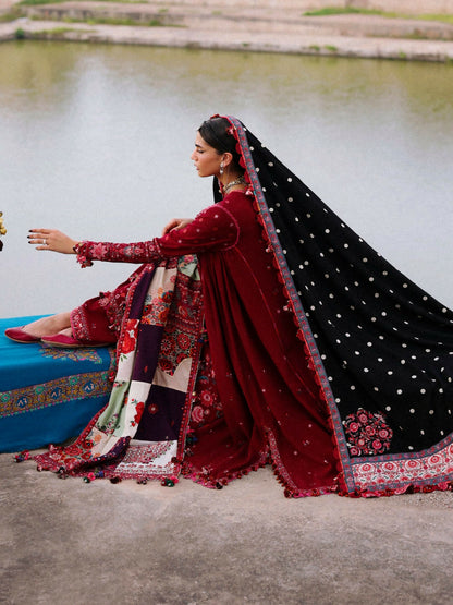 Hussain Rehar Karandi'25 Embroidered Unstitched 3-Piece Suit-Pankhuri